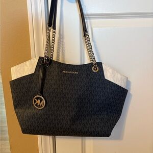 Michael Kors Blue and White Signature Tote